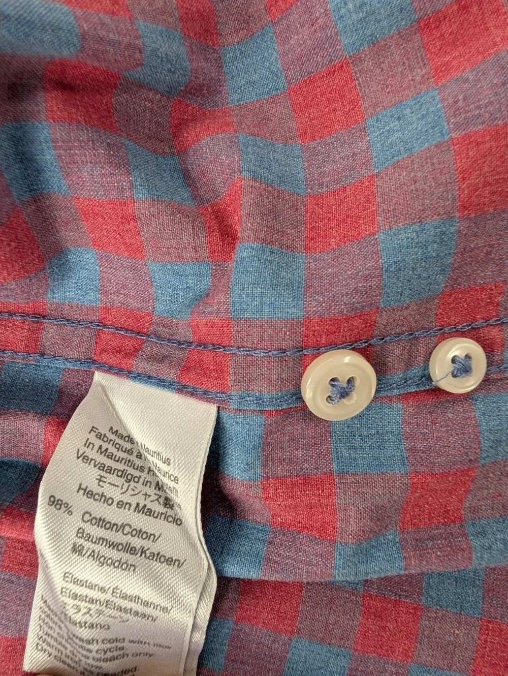 J. Crew Blue and Pink Check Button-Down Shirt
